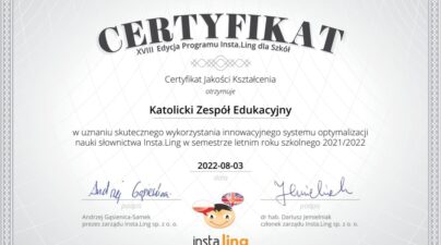 Certyfikat Insta.Ling